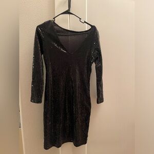 Elegant Black Sequin Dress